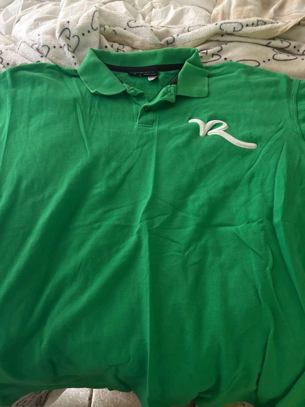 Rocawear Bright Green Polo with White Embroidered Logo